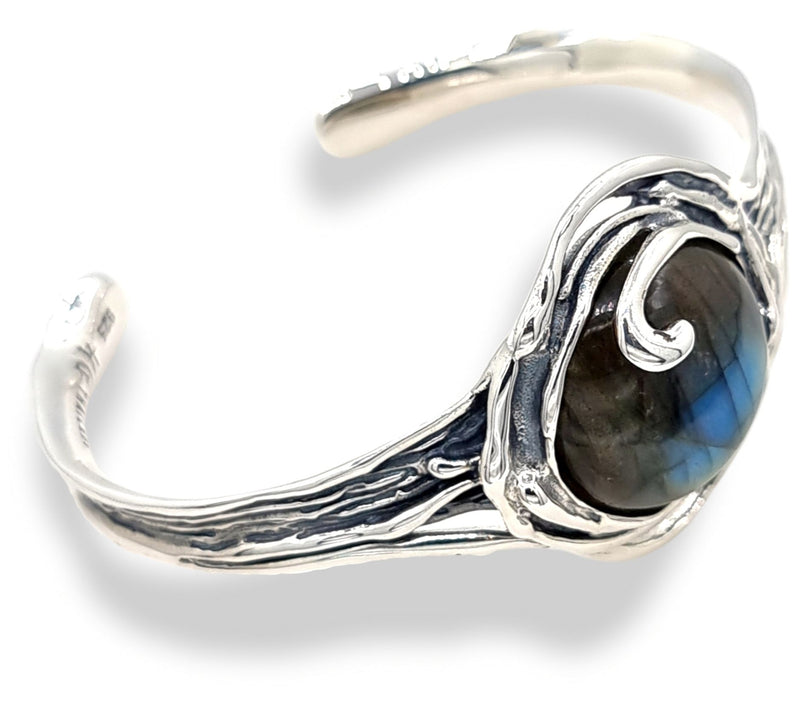 Hagit Sterling Silver with Labradorite Rock Poo l Cuff — View 3