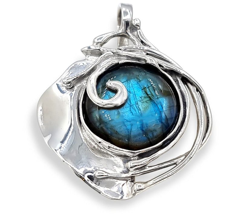 Hagit Sterling Silver and Labradorite Aurora Pe ndant — View 3