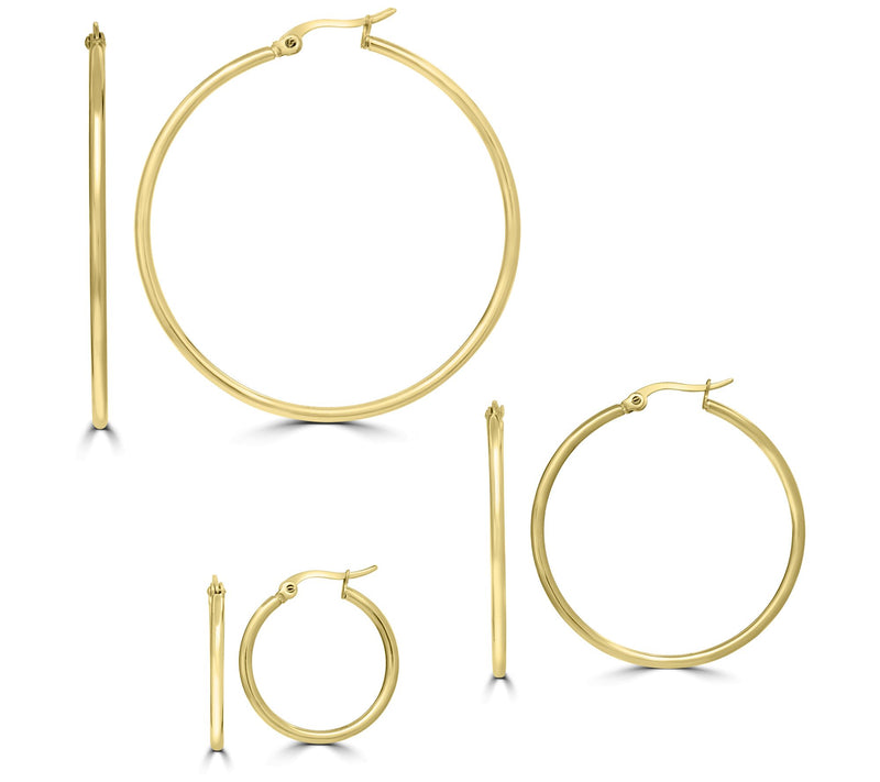 Steel by Design Set of 3 Wire Hoop Earrings — View 8