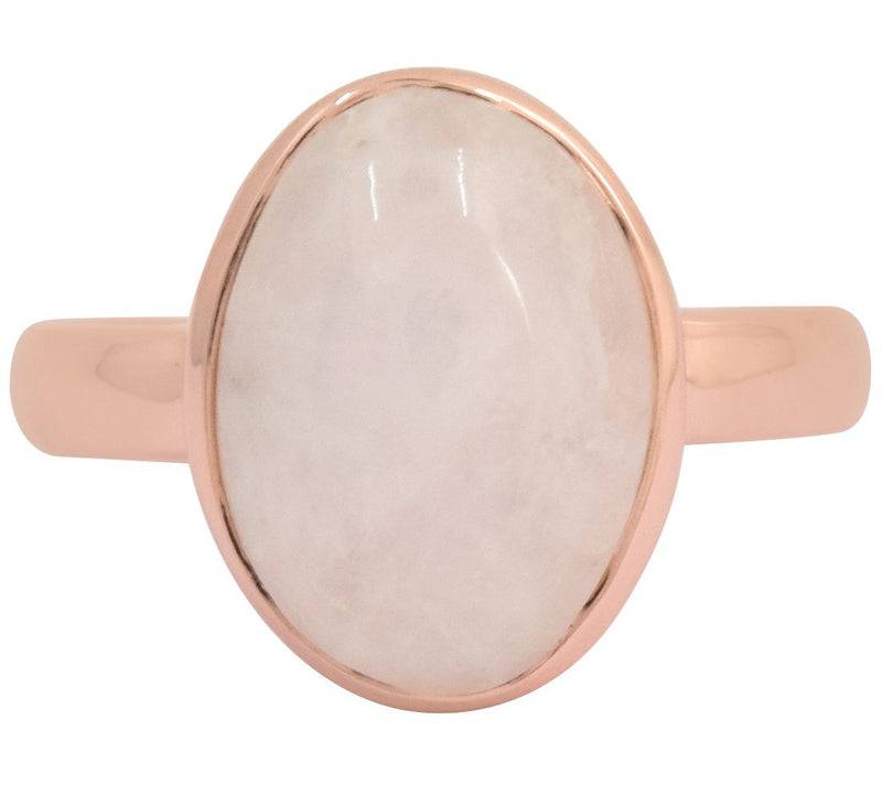 Affinity Gems 5.43 ct Oval Rainbow Moonstone Ri ng, Rosetone — View 5