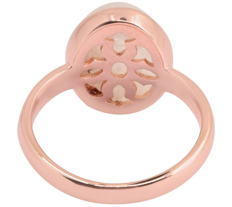 Affinity Gems 5.43 ct Oval Rainbow Moonstone Ri ng, Rosetone — View 8