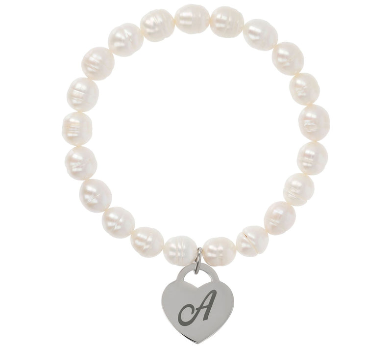 Honora Cultured Pearl White Initial Bracelet — View 3