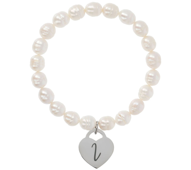 Honora Cultured Pearl White Initial Bracelet — View 19