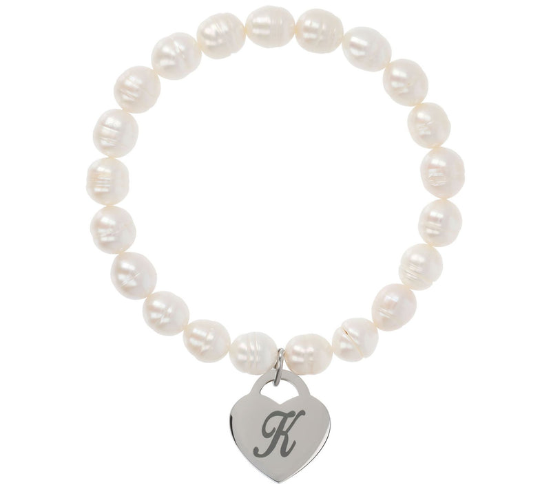 Honora Cultured Pearl White Initial Bracelet — View 23