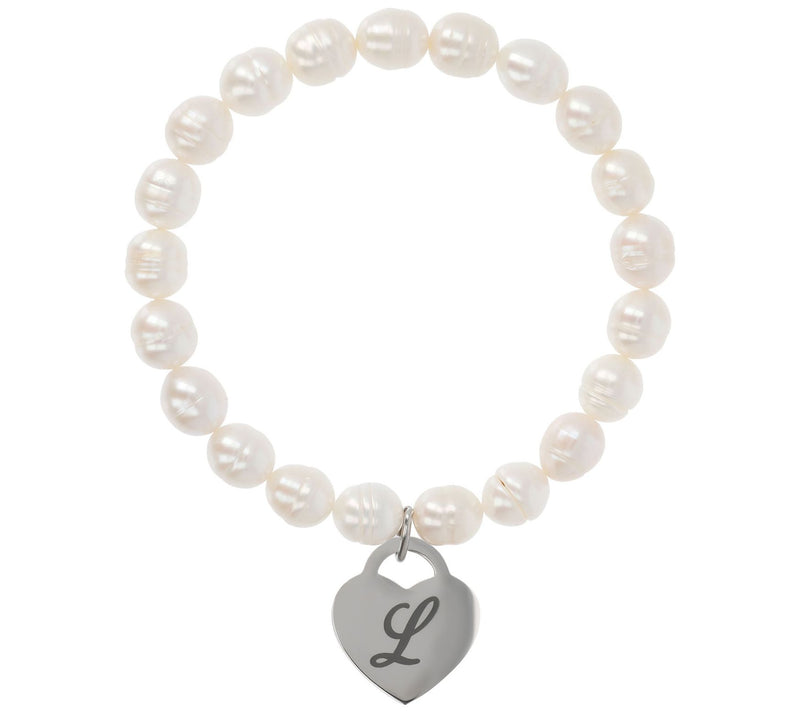 Honora Cultured Pearl White Initial Bracelet — View 25