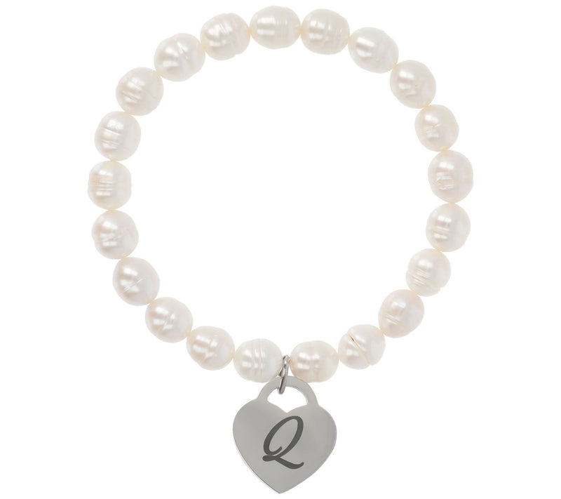 Honora Cultured Pearl White Initial Bracelet — View 35