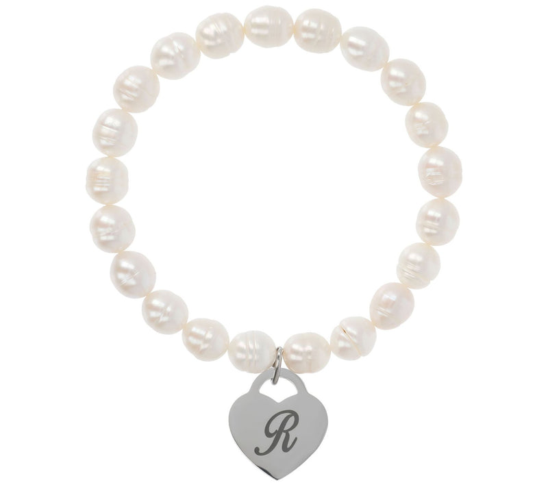 Honora Cultured Pearl White Initial Bracelet — View 37