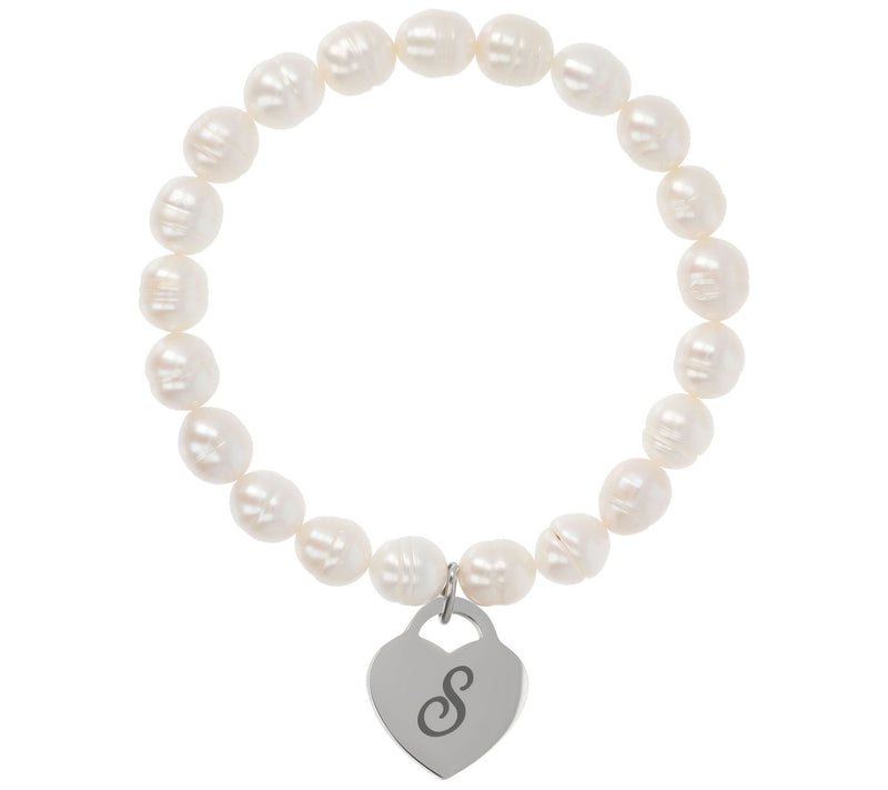 Honora Cultured Pearl White Initial Bracelet — View 39