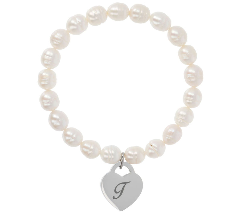 Honora Cultured Pearl White Initial Bracelet — View 41
