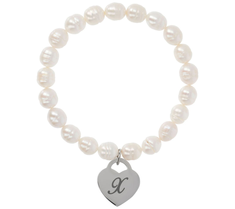 Honora Cultured Pearl White Initial Bracelet — View 49