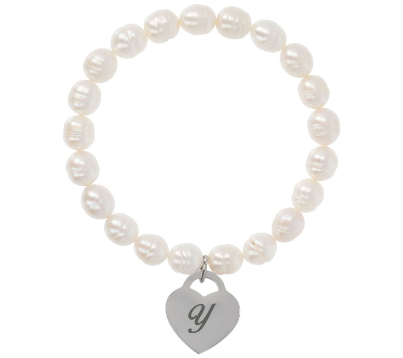 Honora Cultured Pearl White Initial Bracelet — View 51