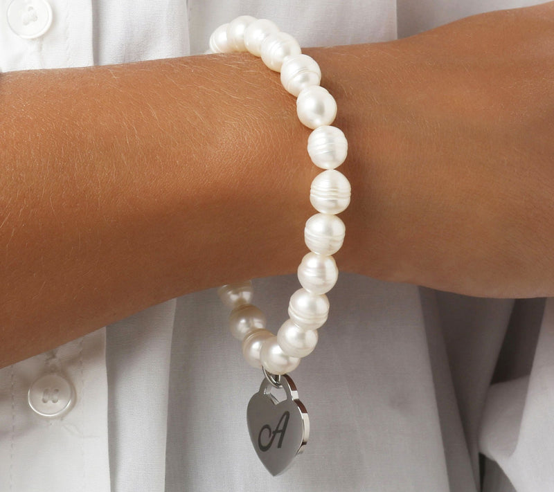 Honora Cultured Pearl White Initial Bracelet — View 55