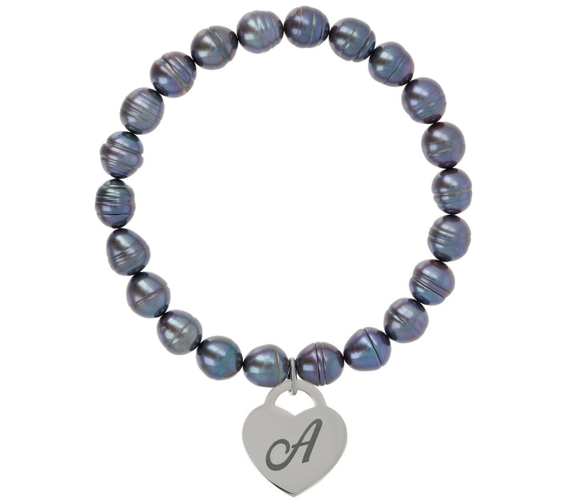 Honora Cultured Pearl Peacock Initial Bracelet — View 3