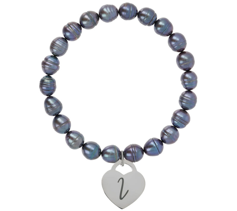 Honora Cultured Pearl Peacock Initial Bracelet — View 19