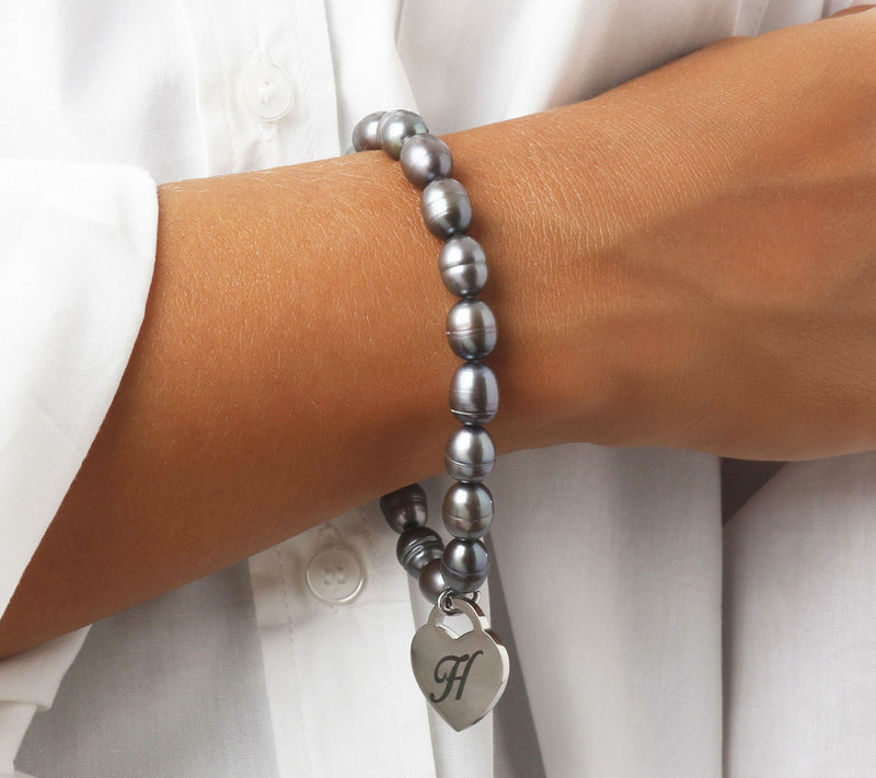 Honora Cultured Pearl Peacock Initial Bracelet — View 55