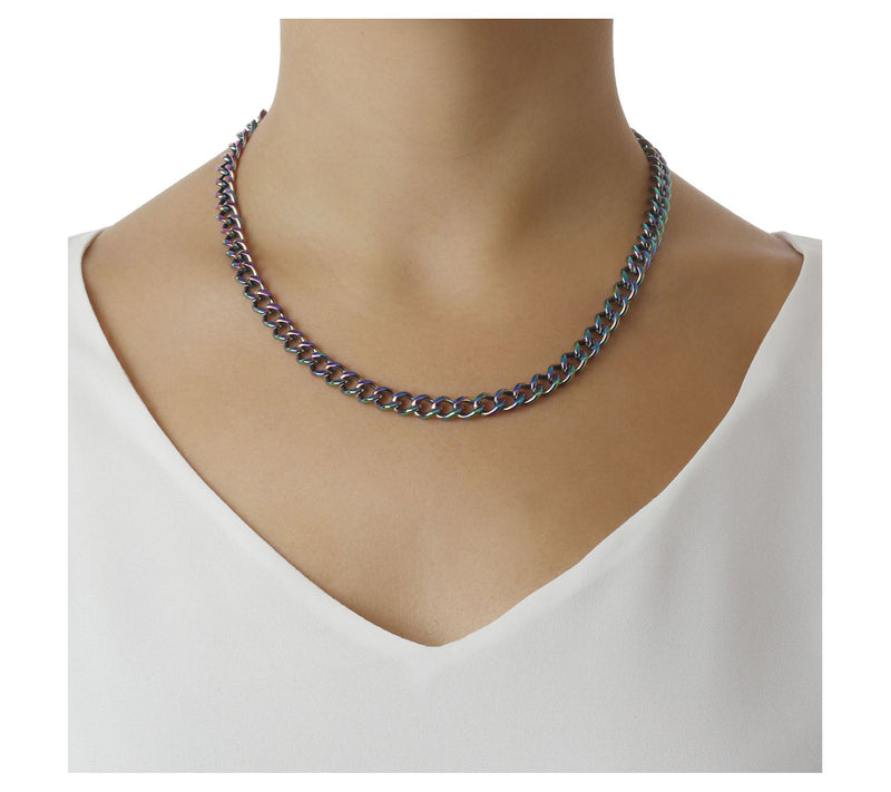 Steel by Design 18" Rainbow Curb Link Necklace — View 5