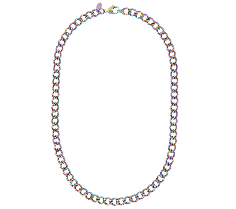 Steel by Design 18" Rainbow Curb Link Necklace — View 4