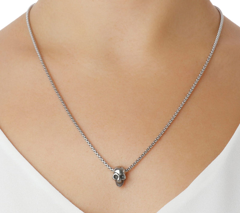 Steel by Design Skull Slide Adjustable Box Chai n Necklace — View 4