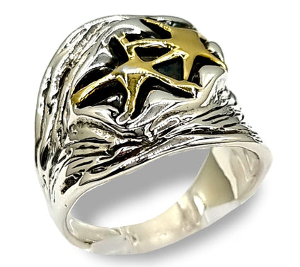 Hagit Sterling and 14K Gold Starry Night Ring