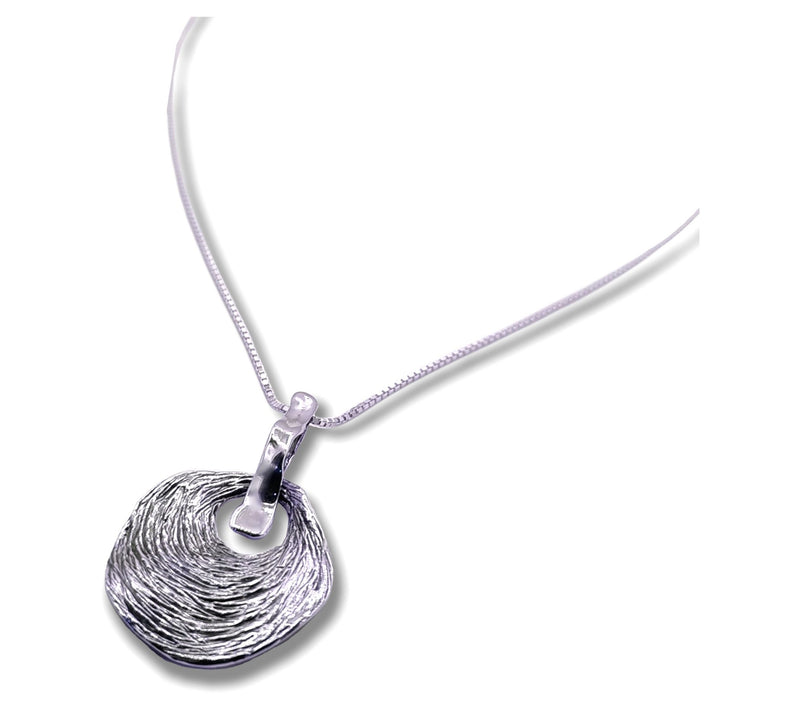 Hagit Sterling Silver Door Knock Pendant w/Chai — View 3