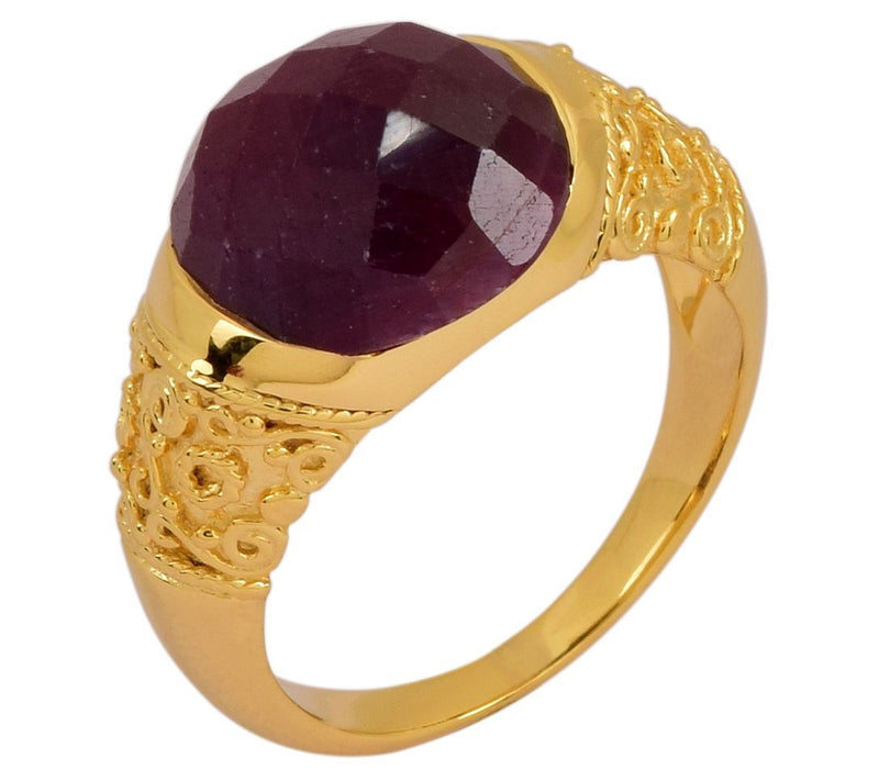 Artisan Crafted 7.43 cttw Round Ruby Gemstone Ring, Sterling — View 3