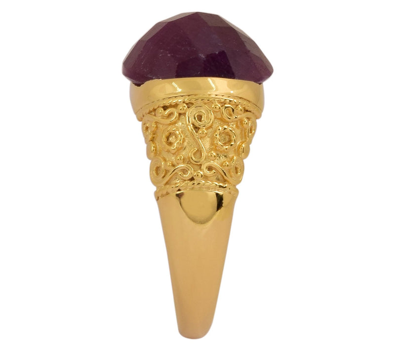 Artisan Crafted 7.43 cttw Round Ruby Gemstone Ring, Sterling — View 7