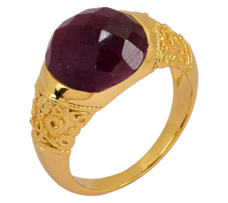 Artisan Crafted 7.43 cttw Round Ruby Gemstone Ring, Sterling — Main view