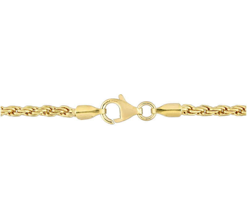 18K Gold-Plated 2mm Rope Chain Bracelet — View 4