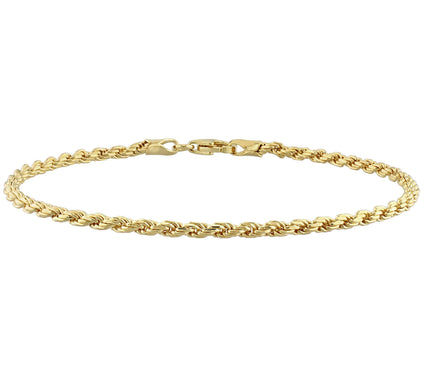 18K Gold-Plated 2mm Rope Chain Bracelet