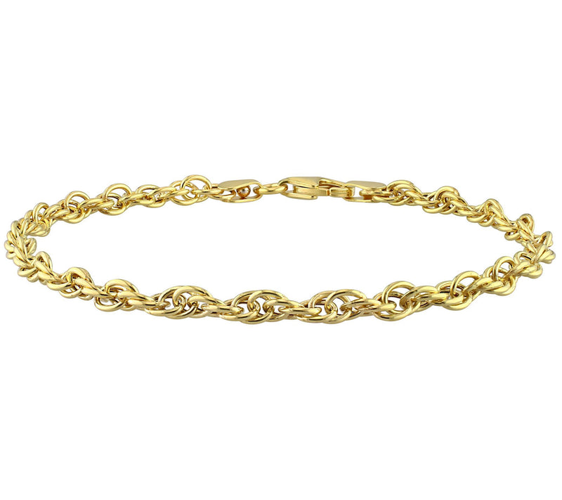 18K Gold Plated 3.7 mm Singapore Chain Bracelet — View 3