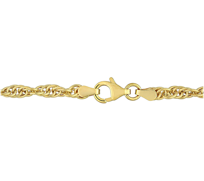 18K Gold Plated 3.7 mm Singapore Chain Bracelet — View 4
