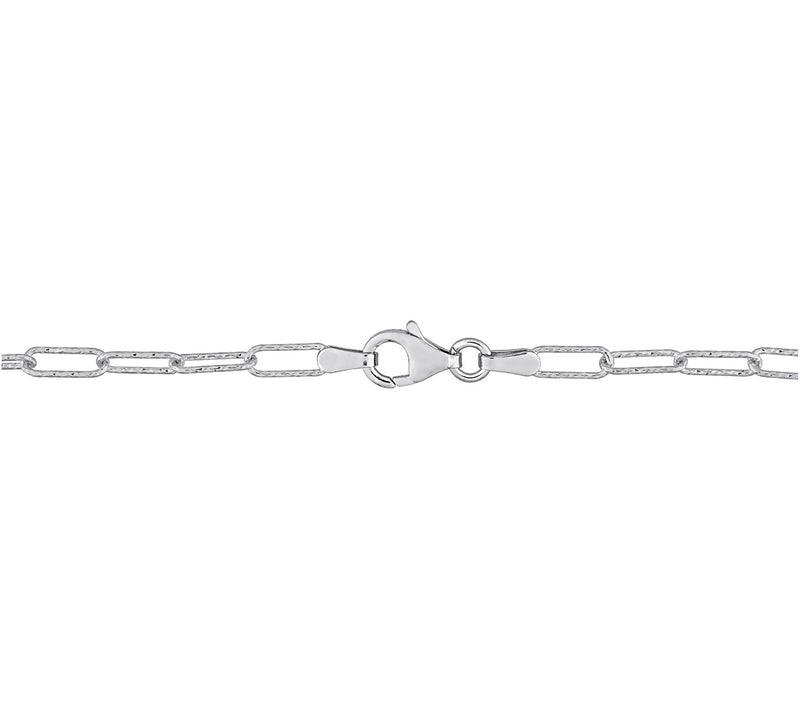Sterling Silver 3 mm Fancy Paperclip Chain Brac elet — View 4