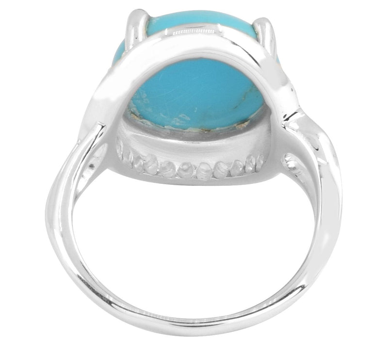 Affinity Gems 6.05 cttw Turquoise & White TopazRing, Sterling — View 5