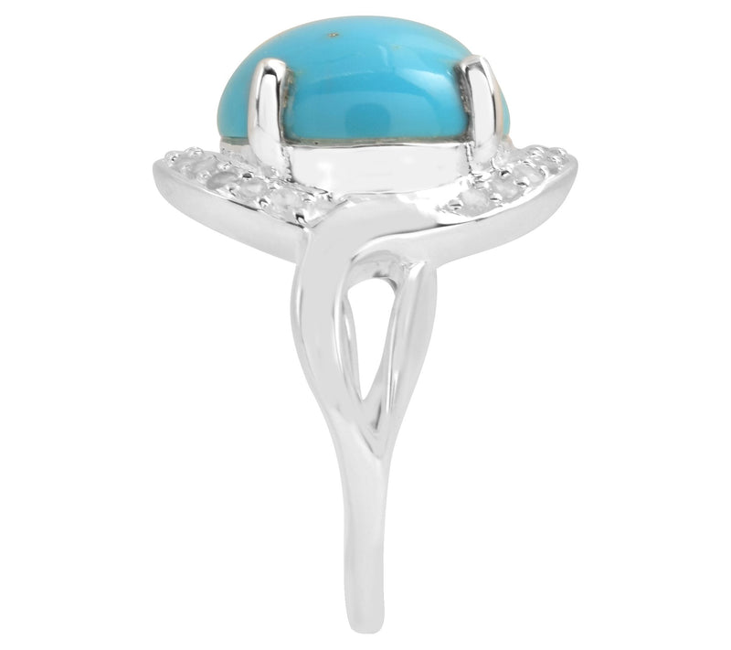 Affinity Gems 6.05 cttw Turquoise & White TopazRing, Sterling — View 7