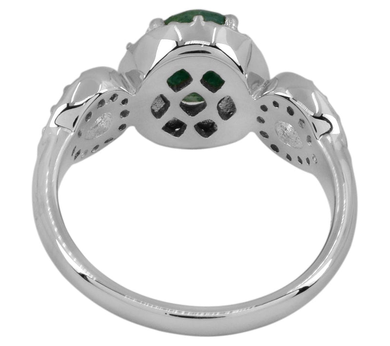 Affinity Gems 1.90 cttw Emerald & White Topaz Ring, Sterling — View 5