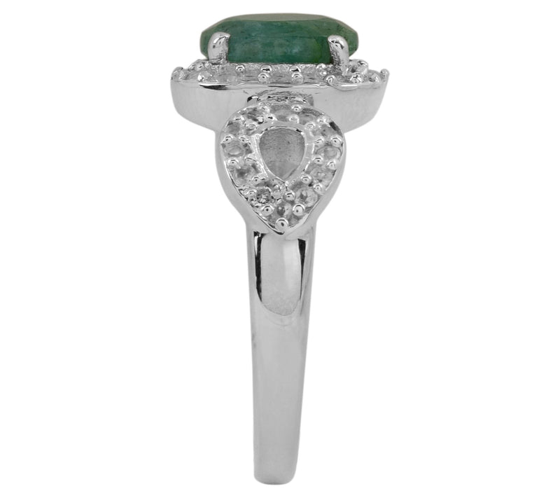 Affinity Gems 1.90 cttw Emerald & White Topaz Ring, Sterling — View 8