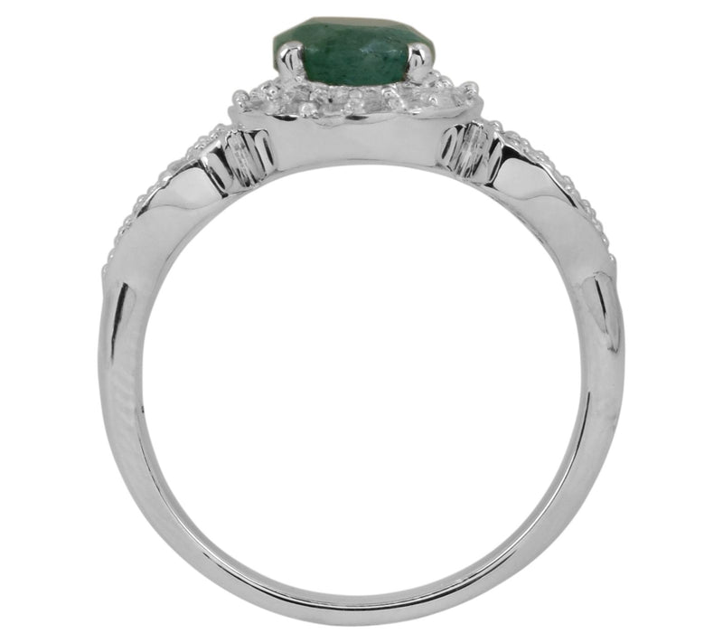 Affinity Gems 1.90 cttw Emerald & White Topaz Ring, Sterling — View 7