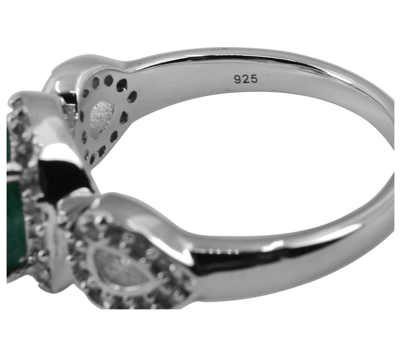 Affinity Gems 1.90 cttw Emerald & White Topaz Ring, Sterling — View 6