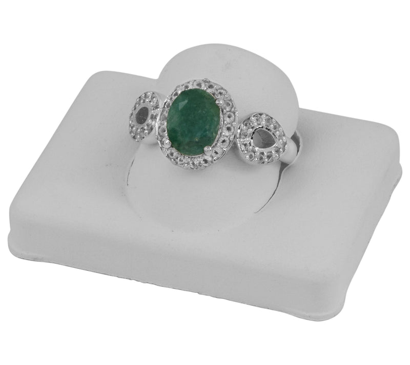 Affinity Gems 1.90 cttw Emerald & White Topaz Ring, Sterling — View 9