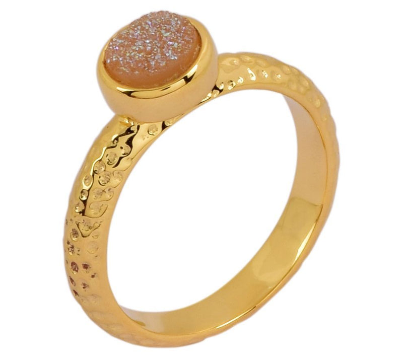 Sterling Drusy Natural Sparkle Bezel-Set Ring — Main view