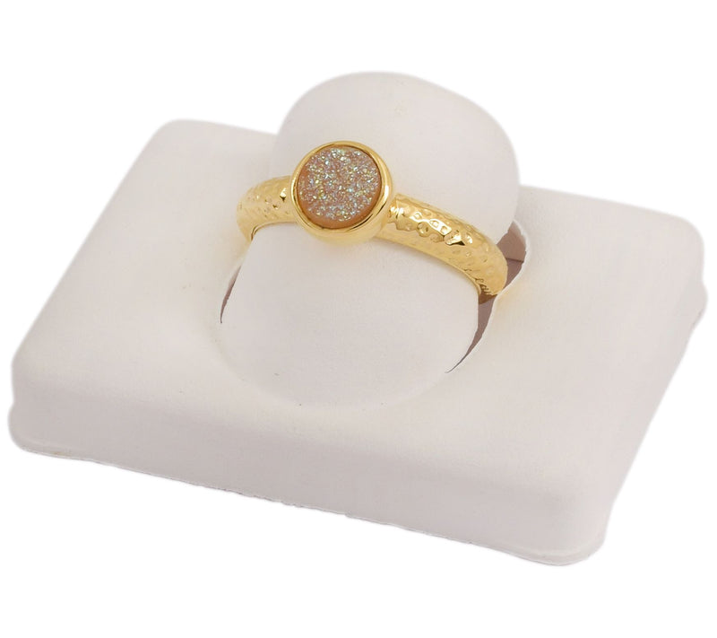 Sterling Drusy Natural Sparkle Bezel-Set Ring — View 8