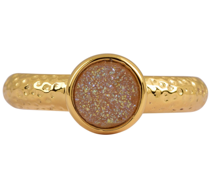Sterling Drusy Natural Sparkle Bezel-Set Ring — View 4