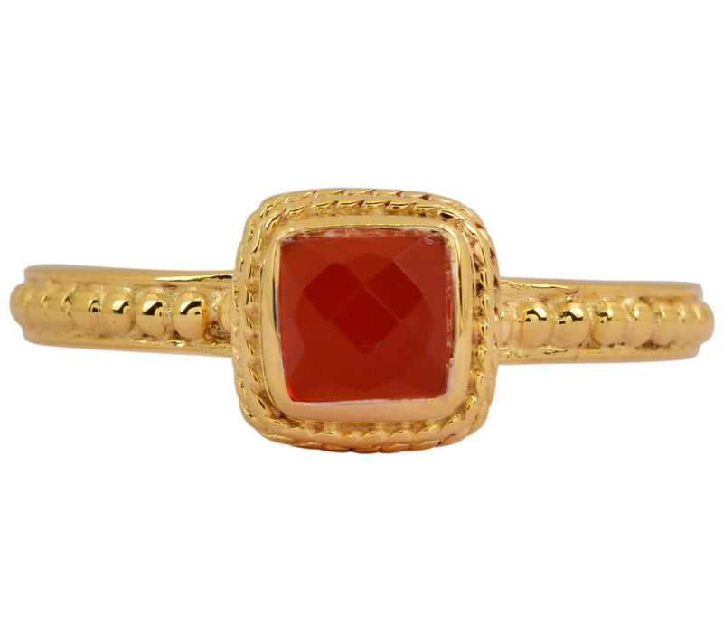 14K Gold Plated Chalcedony Bezel-Set Sterling Ring — View 6