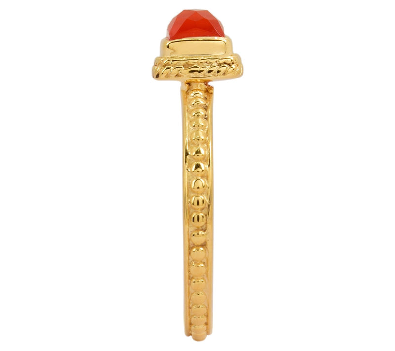 14K Gold Plated Chalcedony Bezel-Set Sterling Ring — View 9