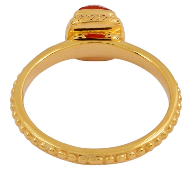 14K Gold Plated Chalcedony Bezel-Set Sterling Ring — View 7