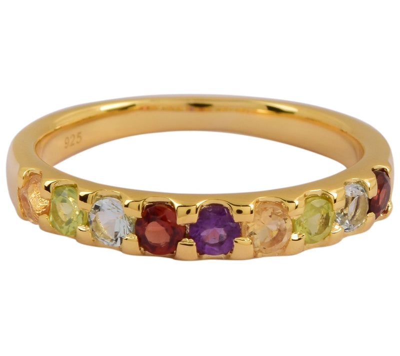 Multi Stone Prong-Set Sterling Silver Ring — View 4