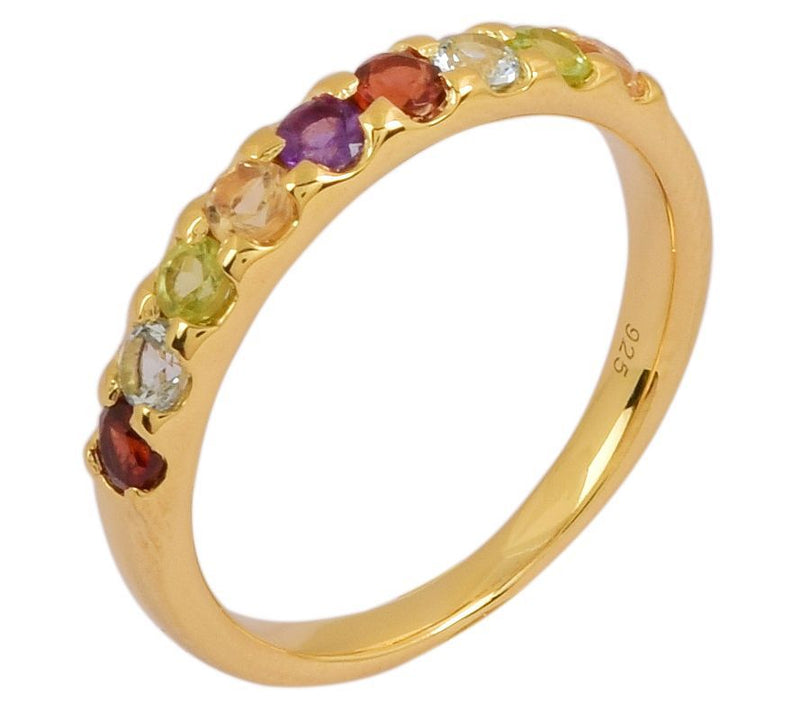 Multi Stone Prong-Set Sterling Silver Ring — Main view