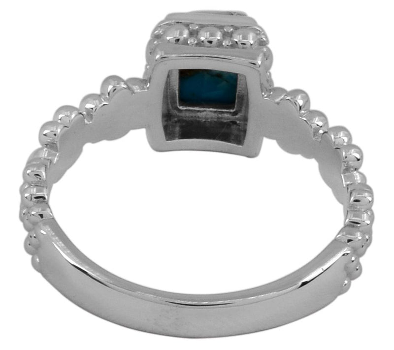 Turquoise Baguette Bezel-Set Sterling Silver Ring — View 5
