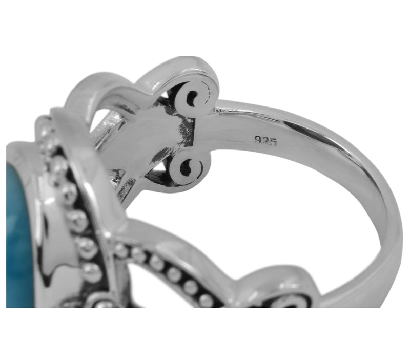 Larimar Oval Bezel-Set Sterling Silver Ring — View 6