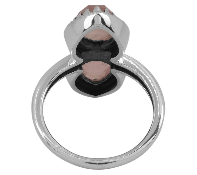 Rose Quartz Pear-Cut Sterling Ring — View 5